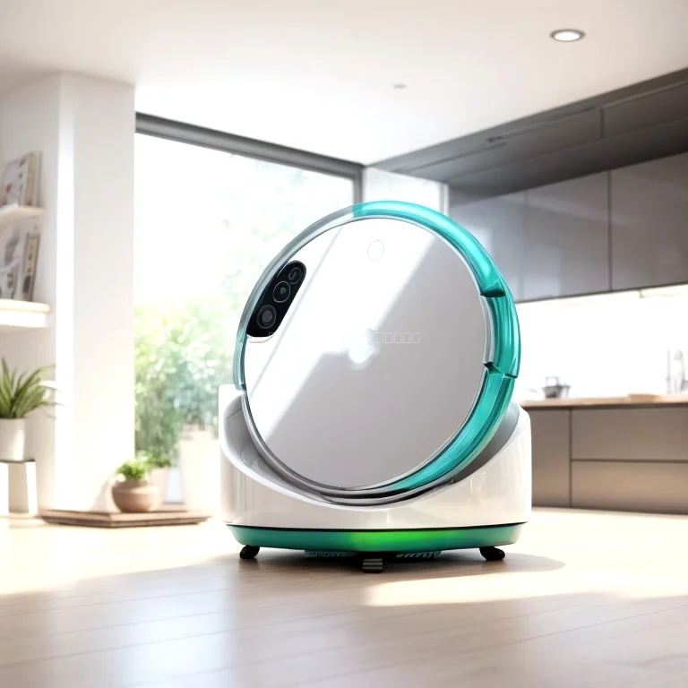 BersihNowBot cleaning robot in a living room
